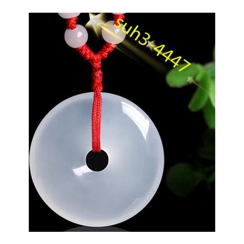 Selling Jewelry>>>Natural White Jadeite Chalcedony Pendant Necklace Charm Jewelry Fashion Amulet