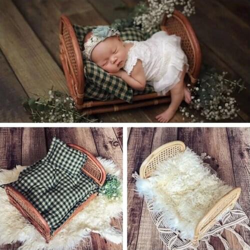 Newborn Photography Props Basket Hand-Woven Fotografia Infantil Acesorios Studio small basket bamboo woven bed
