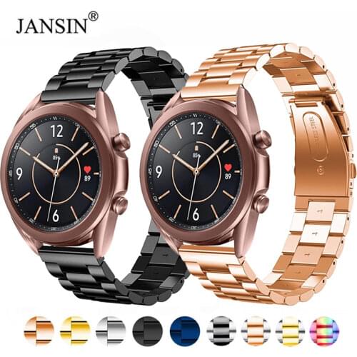 Strap For Samsung Galaxy Watch 3 45mm Band 20mm 22mm Solid Stainless Steel Wristband Metal Bracelet for Galaxy Watch 3 41mm