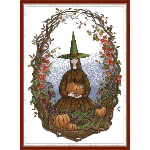 Autumn in the Wizarding World cross stitch kit aida 14ct 11ct count printed canvas stitches embroidery DIY handmade needlework