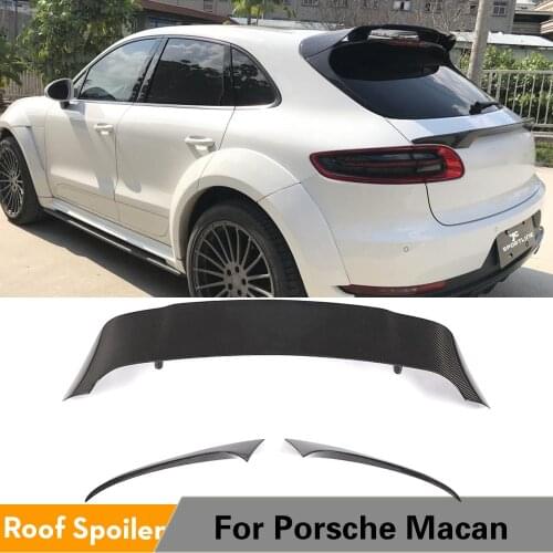 Carbon Fiber Rear Roof Spoiler Boot Lip Wing Spoiler For Porsche Macan 2014 2015 2016 2017 Rear Roof Spoiler