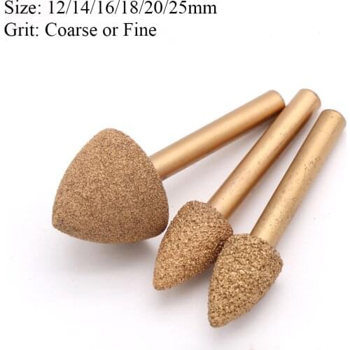 1PCS Bullet Brazing Diamond Grinding Burrs Bit 1/4'' Shank Die Grinder 46 100 Grit