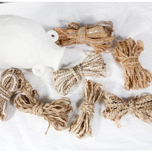 5M 9 Styles DIY Craft Vintage Natural Hessian Jute Twine Rope Wedding Party Burlap Ribbon Decor Home Spool Festival Scrapbooking