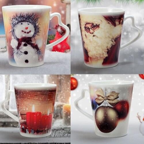380ml Funny Merry Christmas Coffee Mugs Gifts for Friends Family Fashion Holiday Themed Ceramic Cup with Handle