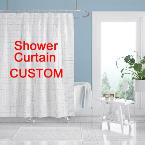 Custom Print Your Pattern Bamboo Shower Curtain Polyester Fabric Bath Curtain Waterproof With Hook For Bathroom
