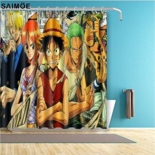 Vixm Home Japanese Anime Shower Curtains One Piece Bathroom Curtain Waterproof Polyester Fabric For Bath Decor With Sets