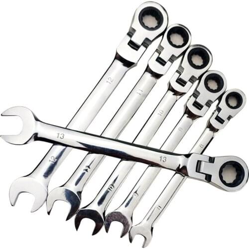 Mirror Ratchet Combination Metric Wrench Hand Tools Movable Head Wrenchs Torque Gear Socket Nut Tool Multi-purpose Wrenches