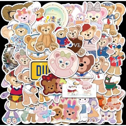10/40Pcs Cartoon Duffy bear Graffiti Stickers Luggage Cars Aesthetic Travel Phone Guitar Waterproof Decal Stickers for Kid Toys