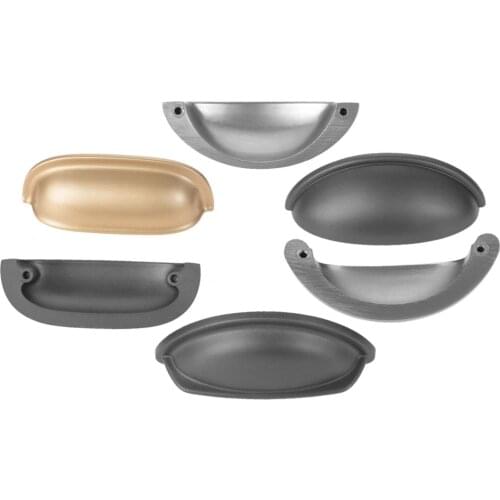 1Pc Alloy Shell Shape Drawer Knobs Cabinet Handles Kitchen Cupboard Door Pulls Furniture Handle Hardware With Screws 64/76MM