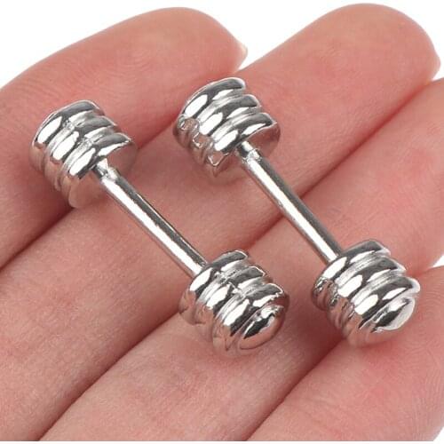 2Pcs/lot 1/12 Dollhouse Barbell Dumbbells Fitness Weights Gym Model Toy Doll Decor Furniture Toys