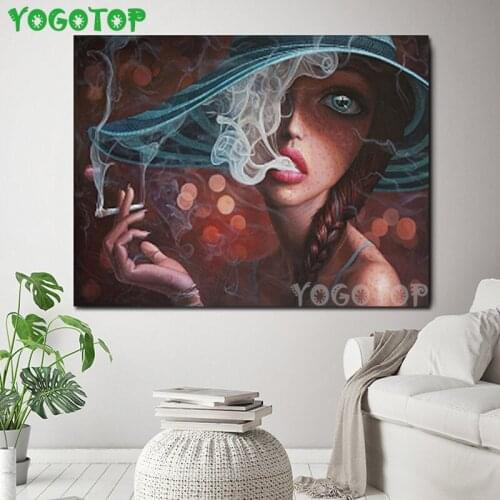 Abstract Smoking Sexy Nude Women Full Drill Square round 5d DIY Diamond Painting Embroidery Rhinestone puzzles mosaic YY4543