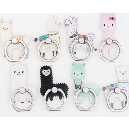 Animal Alpaca Mobile Phone Stand Holder Finger Ring Smartphone Cute Alpaca Holder Stand For Xiaomi Huawei All Phone