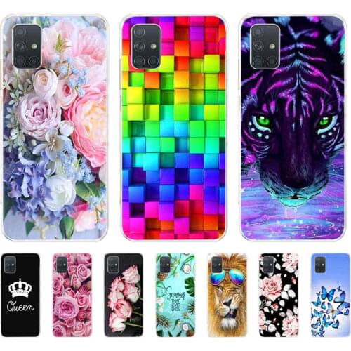 For Samsung Galaxy A71 Case Silicone Soft flower Phone Cover for Samsung Galaxy A71 Case Coque Bumper on for Galaxy A 71 shell