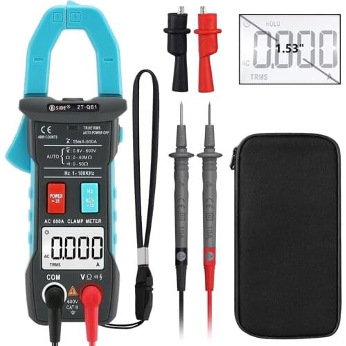 BSIDE ZT-QB1 600A Current Digital Clamp Meter T-RMS intelligent Plier ammeter Multimeter DC/AC Voltage Resistance NCV Hz Tester