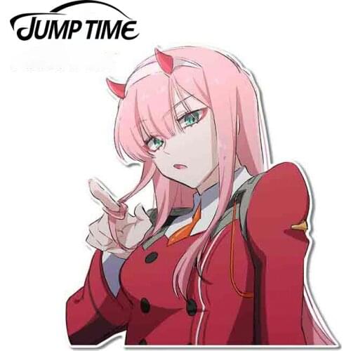 JumpTime 13 x 12cm Zero Two Darling in the FranXX Funny Car Stickers Graphics Wall Door Wire Pillar Decals Waterproof Decor