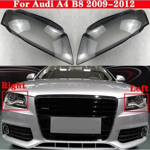 Car Front Headlight Cover For Audi A4 B8 2009-2012 Headlamp Lampshade Lampcover Head Lamp light Covers glass Lens Shell Caps