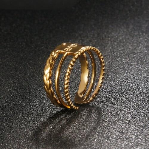 Fashion Design Women Mens Love Rings 316L Stainless Steel Gold/Silver Jewelry For Girls Couple Engagement Ring Gifts