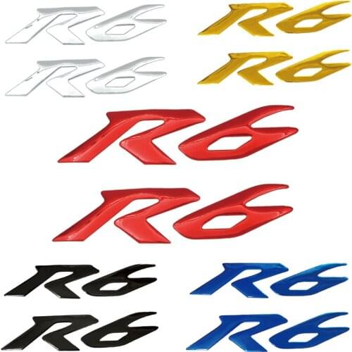 Motorcycle 3D Raise Logo Sticker For Yamaha YZF R6 YZFR6 YZF600 Motorbike Badge Emblem Decal Racing Fairing Tank Pad Grip Silver