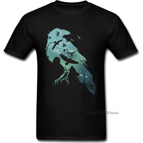 Murder Of Crows Clothing Men T-shirt Hip Hop T Shirt Halloween Cartoon Tshirts Cotton Tops Silhouette Art Tees Fitness