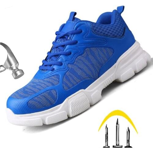 Men Safety Shoes Steel Toe Anti-smashing Puncture Proof Work Boots Autumn Winter New Lightweight Breathable sports shoes