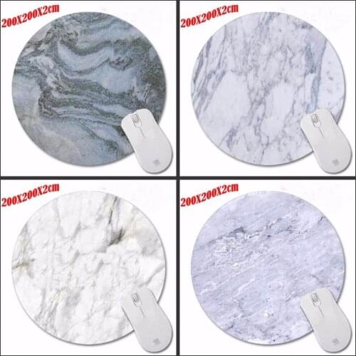 New Design Modern Faux Gold Glitter Marble Unique Desktop Pad Mousepads Computer Animation Round Mouse Mat Round Mice Pad