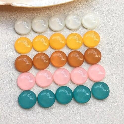 New style 60pcs/lot 14mm color print geometry rounds shape flatback resin beads diy jewelry earring/garment accessory