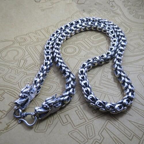 114g 925 Sterling Silver Jewelry Necklace 8MM Thickness Chain Men Gift Thai Silver Long&Choker Fashion Necklace