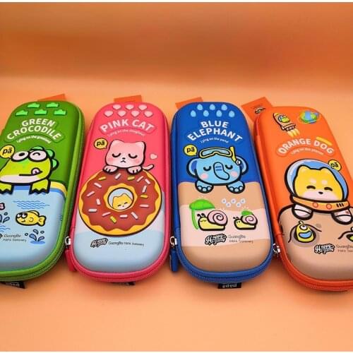 Pencil Case High Capacity Cute Elephant Frog Pink Cat Cartoon Student Stationery Kawaii Bag School Supplies Back To School