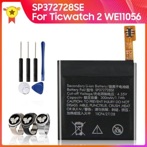 Genuine Replacement Battery SP372728SE For Ticwatch 2 Ticwatch Express Ticwatch2 WE11056 300mAh 1.1wh 4.35V
