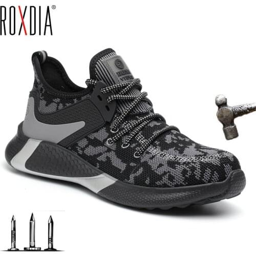 Drop shipping insdusty men safety shoes steel toe cap breathable for male work boots casual sneakers plus size 39-48 RXM260