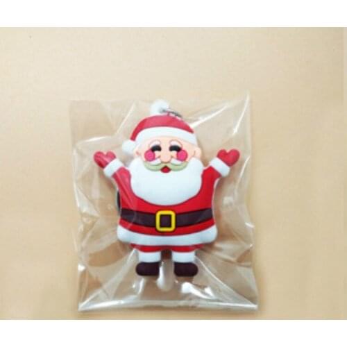 Christmas Keychain Santa Claus Jewelry Gifts for Women Men Boy Girls Kids Children PVC Key Chain Metal Keyring Porte Cle Trinket