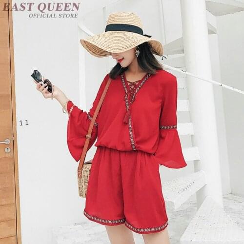 Sexy summer women jumpsuits ans romper casual loose polyester women bodysuits solid tassel playsuits romper female DD481 F