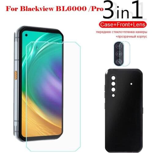3-in-1 Glass Case For Blackview BL6000 Pro 5G Case Soft Clear Shockproof Phone Cover For Blackview BL6000 Pro 5GCase