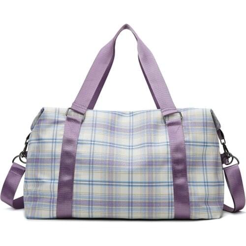 Casual Travel Bag Women Plaid Print Tote Bag Handbag Weekend Bag Crossbody Bags Overnight Bag Duffel Bag Luggage Fitness Gym Bag
