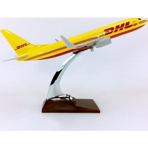 30CM Yellow simulation Aircraft 1:230 scale Boeing B737-800 model DHL airline airplane with base diecast alloy plane collectible