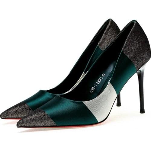 2020 Women Classic Pumps Extreme High Heels Sexy Stilettos Ladies Pointed Toe Bling Office High Heels