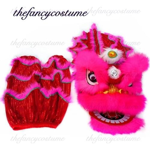 Blue Lion Dance Mascot Costume and Pants For Girl Children 5-12 Age Cartoon Family Props Outfit Dress Party Carnival Festivall