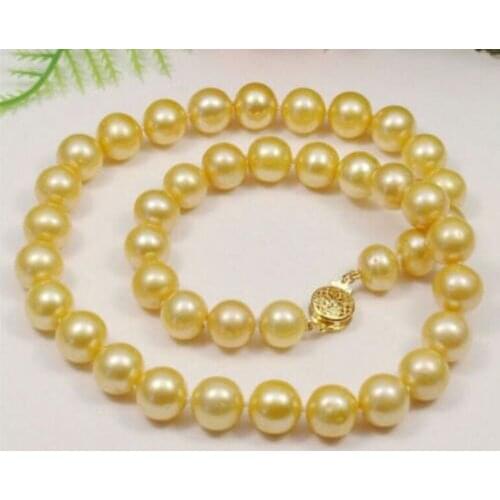 10-11mm south sea gold Pearl Necklace 18"