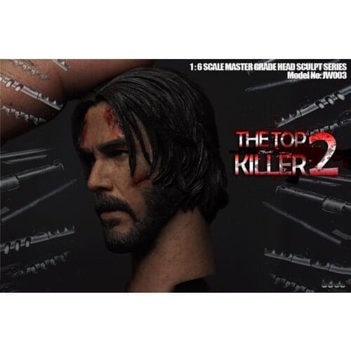 1/6 Scale The Top Killer II Keanu Reeves Head Sculpt for 12 Inches Male Figures Bodies Dolls Gifts Toys Collections
