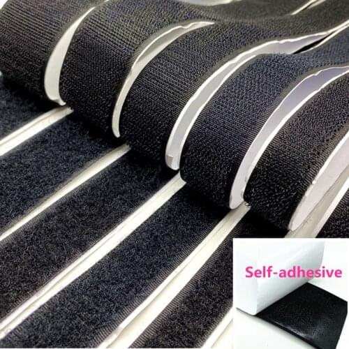 1 Pair 20mm Black White Self-Adhesive Fastener Tape Hook and Loop Tape Cable Ties Sewing Accessories 1 M 2 Rolls