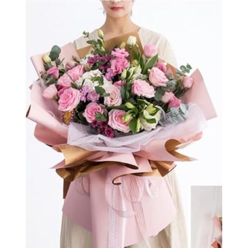 20pcs Korean Flowers Two-tone Paper Packaging Gift Wrapping Neutral Color Florist Wrapping Paper Flower Bouquet Supplies 60*60cm