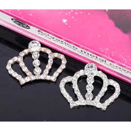 2015New 50Pcs Imperial Crown Rhinestone Buttons Embellishment Button DIY Accessories HZ163