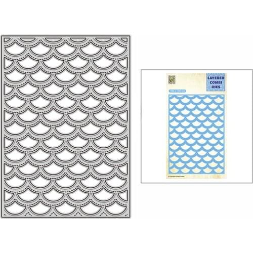 2021 New Layered Combined Scallop Panel Background Metal Cutting Dies for DIY Scrapbooking and Card Making Paper Craft Embossing