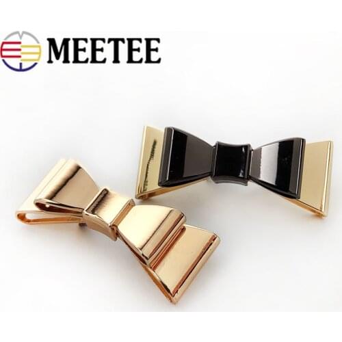 4/10pcs Meetee Metal Bow Hardware for Shoes Bag Decorative Buckles DIY Luggage Clip Buckle Clothing Sewing Accessories