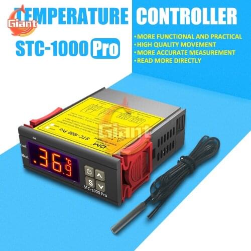AC220V STC-1000 Pro Digital Thermostat Thermoregulator Temperature Controller for Incubator 10A Heating Cooling with NTC Probe