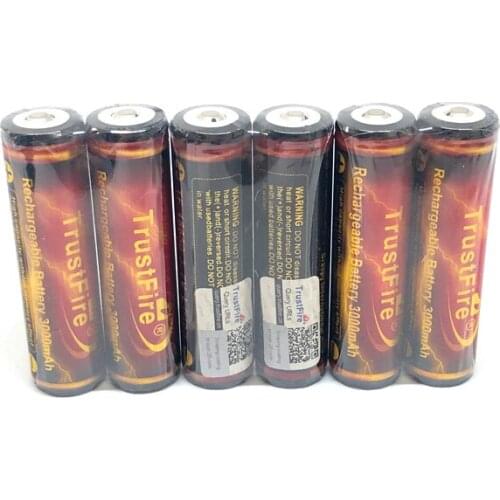 20pcs/lot TrustFire 18650 Golden Protected Battery 3.7V 3000mAh Rechargeable Lithium Batteries with PCB For Flashlights Torch