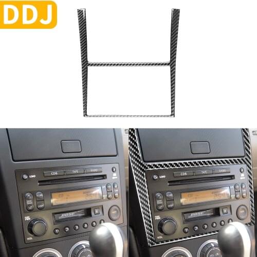 For Nissan 350Z Z33 2003-2009 Car Carbon Fiber Accessories Navigation Air CD Panel Frame Surround Sticker Modified Interior