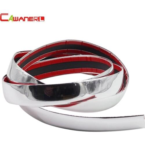 Cawanerl 25MM Width Car Truck Exterior Door Trunk Door Chrome Silver Decorative Strip Moulding Trim Decoration Sticker Strip
