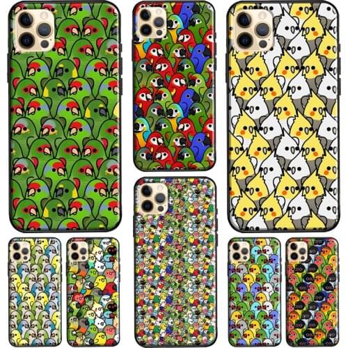 Parrot Birds Cockatiel Silicone Case For iPhone XR X XS Max 5S 6S 7 8 Plus SE 2020 11 12 Pro Max Phone Cover