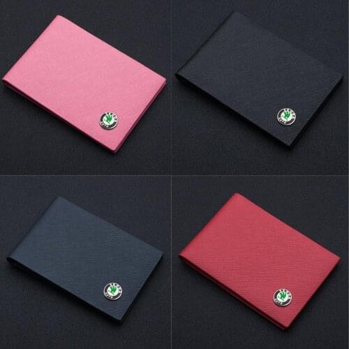 For Skoda Driving Certificate Id Card Holder Wallet Package Supplies Personalized Passport Cover Tarjetero Car Accessories Cn